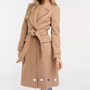 Ever New long wrap coat in camel